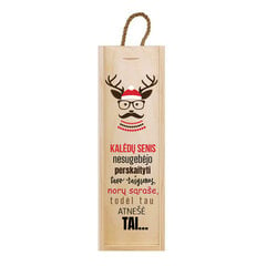 Vertikali, medinė vyno dėžė Kalėdų senelio lauktuvės kaina ir informacija | Kitos originalios dovanos | pigu.lt