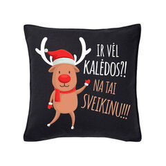 Dekoratyvinė medvilninė pagalvėlė Ir vėl Kalėdos, 50 cm kaina ir informacija | Originalios pagalvės, užvalkalai | pigu.lt