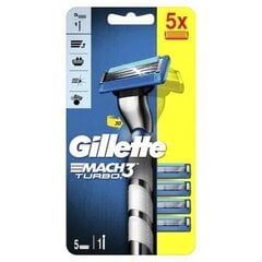 Gillette Mach3 3D Turbo Barcelona - Shaver + 5 heads цена и информация | Косметика и средства для бритья | pigu.lt