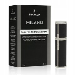 Mini purškiklis Travalo Milano Deluxe Limited Edition, juodas, 5 ml, 1 vnt. kaina ir informacija | Kosmetinės, veidrodėliai | pigu.lt