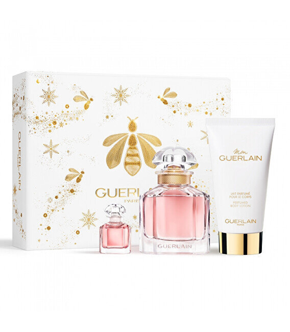 Kosmetikos rinkinys Guerlain Mon Guerlain EDP moterims, kvapusis vanduo 50 ml + kūno losjonas 75 ml + kvapusis vanduo 5 ml kaina ir informacija | Kvepalai moterims | pigu.lt