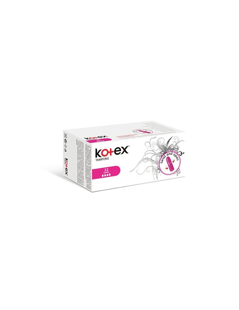 Tamponai Kotex Super, 16 vnt. цена и информация | Tamponai, higieniniai paketai, įklotai | pigu.lt