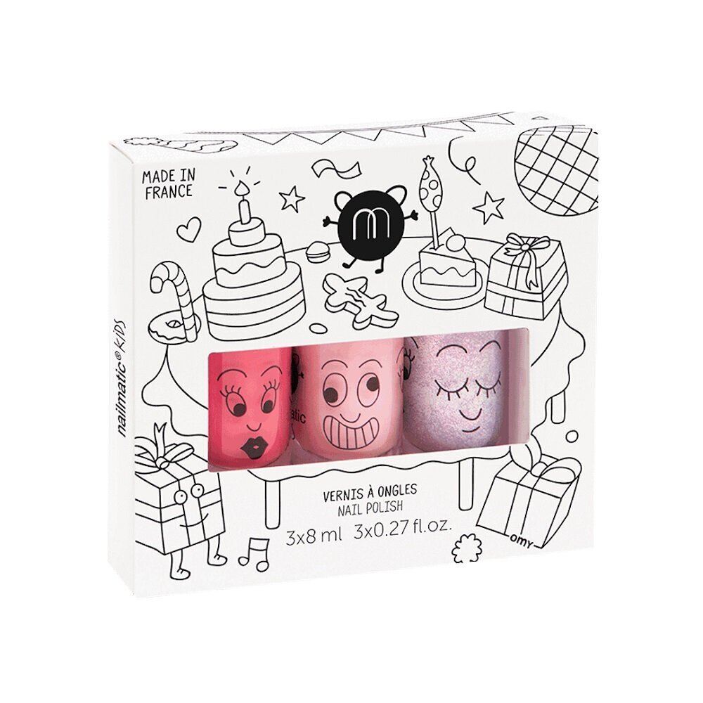 Nagų lakų vaikams rinkinys Nilmatic set Kids Party B: Cookie, 8ml + Bella, 8ml + Elliot, 8ml kaina ir informacija | Kosmetika vaikams ir mamoms | pigu.lt