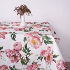 Gėlėta lininė staltiesė, atspari drėgmei, 147x200 cm. kaina ir informacija | Staltiesės, servetėlės | pigu.lt
