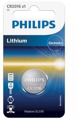 Philips Ličio baterija 3,0 V moneta 1 lizdinė plokštelė kaina ir informacija | Elementai | pigu.lt