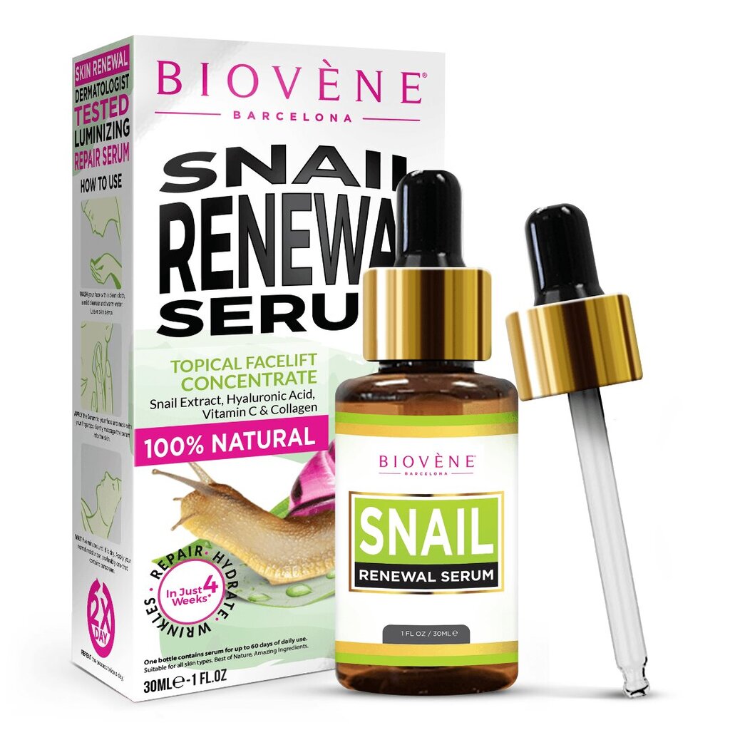 Veido serumas Biovene Snail Renewal Serum, 30 ml цена и информация | Veido aliejai, serumai | pigu.lt