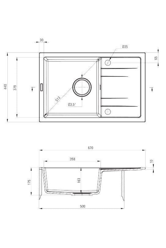 Deante granitinė virtuvinė plautuvė Deante Corio ZRC 2113, Graphite kaina ir informacija | Virtuvinės plautuvės | pigu.lt