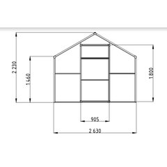 Šiltnamis Classic Plius 2.6x4 polikarbonatinis surenkamas šlaitinis kaina ir informacija | Šiltnamiai | pigu.lt