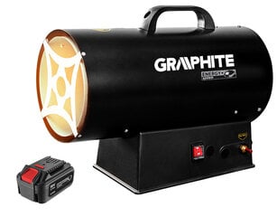 Akumuliatorinis dujinis šildytuvas GRAPHITE 58GE101 30KW, 18V, be baterijos kaina ir informacija | Šildytuvai | pigu.lt