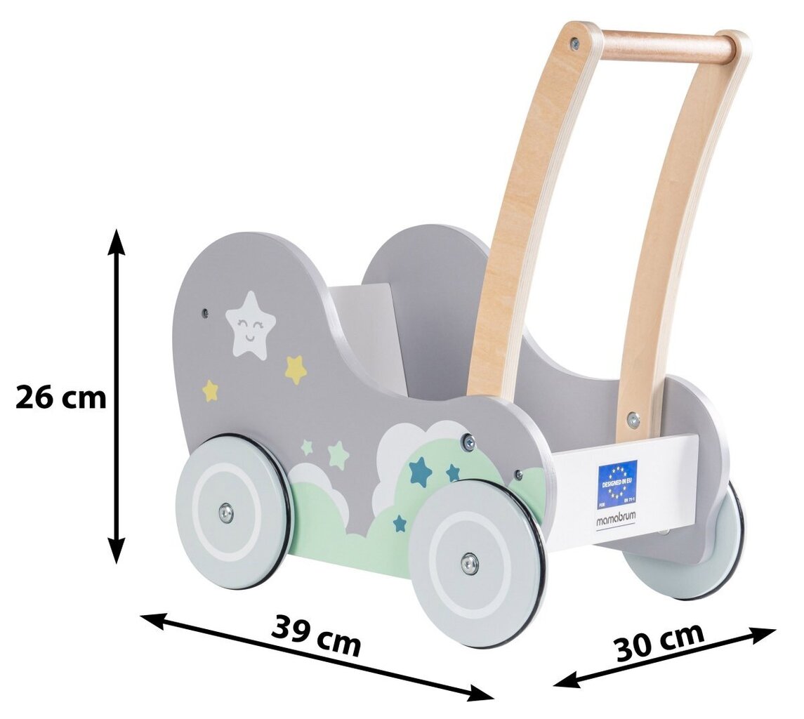 Dobranocka - medinis stumiamas vežimėlis kaina ir informacija | Žaislai kūdikiams | pigu.lt