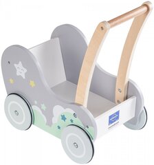 Деревянная коляска толкатель Dobranocka  цена и информация | Игрушки для малышей | pigu.lt