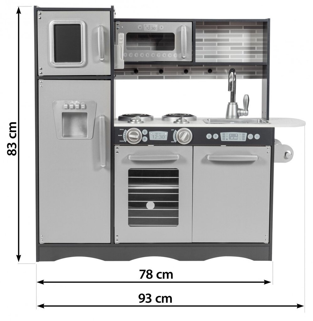 Medinė virtuvė XXL su LED apšvietimu, prijuostė ir priedais kaina ir informacija | Žaislai mergaitėms | pigu.lt