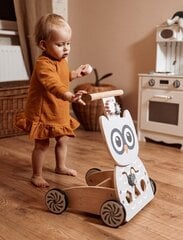 Medinė daugiafunkcinė vaikštynė/vežimėlis su kubeliais Pelėda kaina ir informacija | Žaislai kūdikiams | pigu.lt