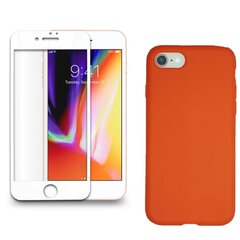 Силиконовый чехол «SoundBerry» красный Full protection + защитное стекло для iPhone 7/8, белый цена и информация | Чехлы для телефонов | pigu.lt