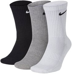 Мужские носки Nike U NK Everyday Ltwt Crew White Grey Black SX7676 964, 3 пары цена и информация | Мужские носки | pigu.lt