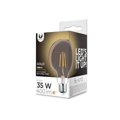 LED kaitrinė lemputė E27 G95 4W 230V 2200K 400lm COG auksas kaina ir informacija | Elektros lemputės | pigu.lt