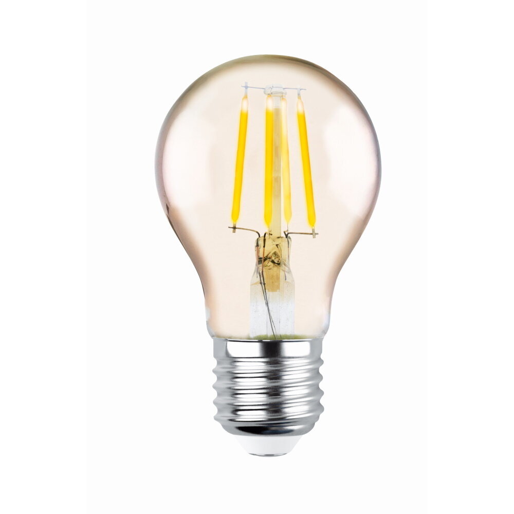 LED kaitrinė lemputė E27 A60 4W 230V 2200K 400lm COG auksas kaina ir informacija | Elektros lemputės | pigu.lt