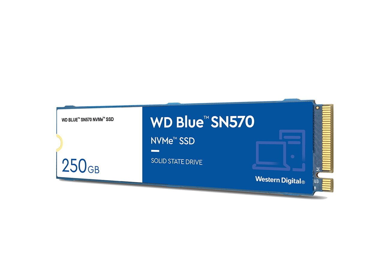 SSD|WESTERN DIGITAL|Blue SN570|250GB|M.2|PCIE|NVMe|TLC|Write speed 1200 MBytes/sec|Read speed 3200 MBytes/sec|WDS250G3B0C kaina ir informacija | Vidiniai kietieji diskai (HDD, SSD, Hybrid) | pigu.lt