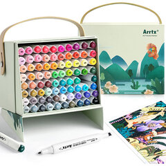 Dvipusiai markeriai-flomasteriai ARRTX Alp, 80 spalvų kaina ir informacija | Piešimo, tapybos, lipdymo reikmenys | pigu.lt