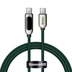 Кабель дисплея Baseus USB-C на USB-C 100 Вт, 1 м (зеленый) цена и информация | Кабели для телефонов | pigu.lt