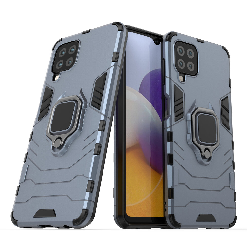 Ring Armor Case Kickstand Tough Rugged Cover, skirtas Samsung Galaxy A22 4G, mėlynas kaina ir informacija | Telefono dėklai | pigu.lt