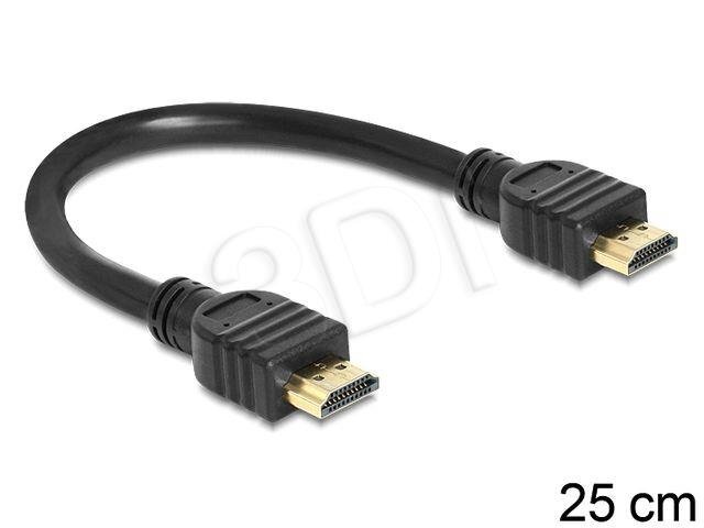 HDMI DeLock 0.25m kaina ir informacija | Kabeliai ir laidai | pigu.lt