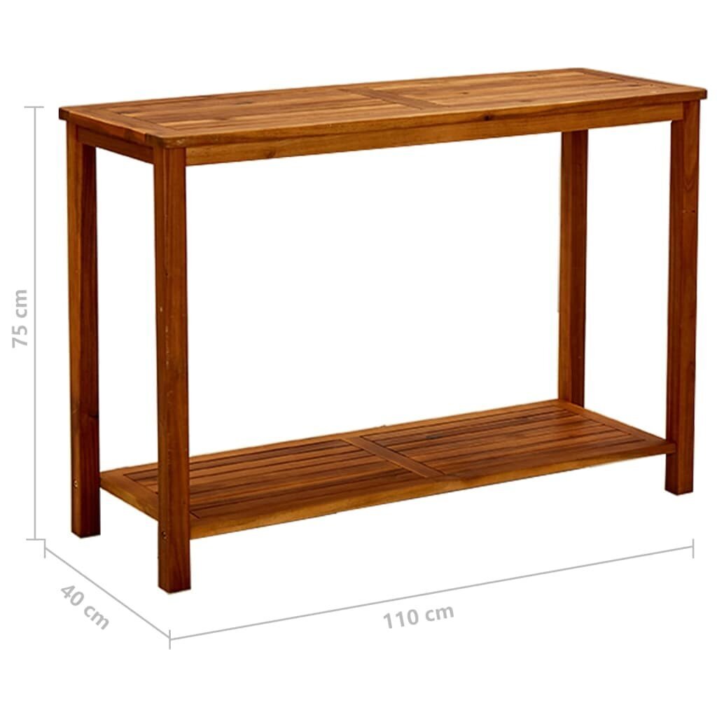 Konsolinis sodo staliukas, 110x40x75 cm, rudas цена и информация | Lauko stalai, staliukai | pigu.lt