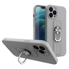 Ring Case silicone case with finger grip and stand, skirtas iPhone SE 2022 / SE 2020 / iPhone 8 / iPhone 7, sidabrinis kaina ir informacija | Telefono dėklai | pigu.lt