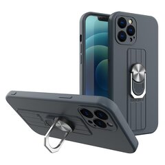 Ring Case silicone case with finger grip and stand, skirtas iPhone XS Max, mėlynas kaina ir informacija | Telefono dėklai | pigu.lt