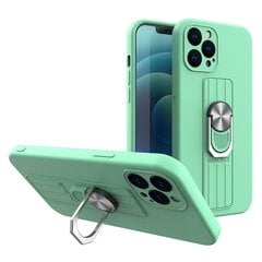Ring Case silicone case with finger grip and stand, skirtas iPhone 11 Pro, žalias kaina ir informacija | Telefono dėklai | pigu.lt
