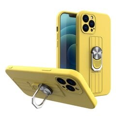 Чехол с держателем для пальца и подставкой Hurtel для iPhone 11 Pro, жёлтый цена и информация | Чехлы для телефонов | pigu.lt