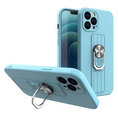 Ring Case silicone case with finger grip and stand, skirtas iPhone 11 Pro, mėlynas kaina ir informacija | Telefono dėklai | pigu.lt