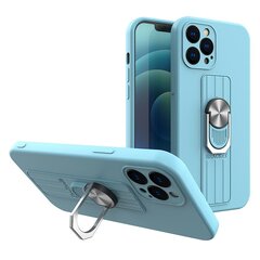 Ring Case silicone case with finger grip and stand, skirtas iPhone 12 mini, mėlynas kaina ir informacija | Telefono dėklai | pigu.lt