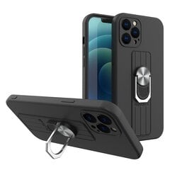 Чехол с держателем для пальца и подставкой Hurtel для iPhone 12 Pro, чёрный цена и информация | Чехлы для телефонов | pigu.lt