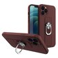Ring Case silicone case with finger grip and stand, skirtas iPhone 12 Pro, rudas kaina ir informacija | Telefono dėklai | pigu.lt