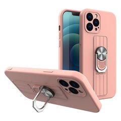 Ring Case silicone case with finger grip and stand, skirtas iPhone 12 Pro, rožinis kaina ir informacija | Telefono dėklai | pigu.lt