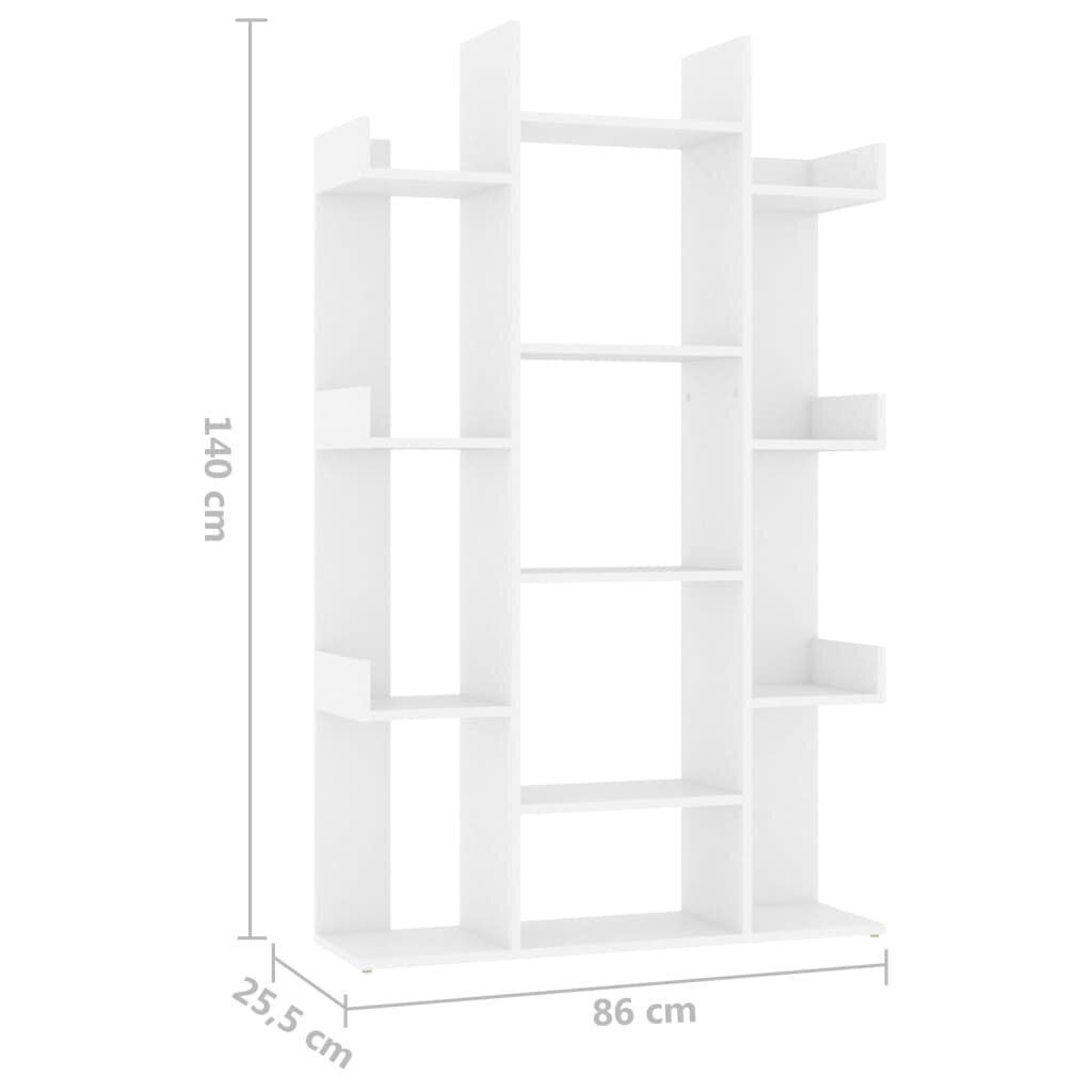 Spintelė knygoms, 86x25,5x140 cm, balta kaina ir informacija | Lentynos | pigu.lt