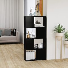Spintelė knygoms/kambario pertvara, 60x24x124,5 cm, juoda kaina ir informacija | Lentynos | pigu.lt