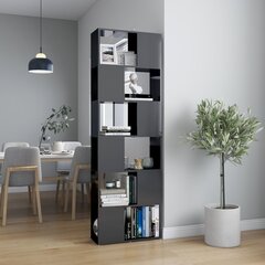 Spintelė knygoms/kambario pertvara, 60x24x186 cm, pilka kaina ir informacija | Lentynos | pigu.lt