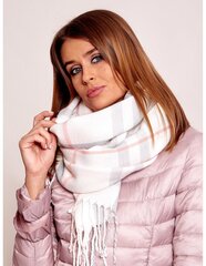 Женский шарф в клетку с бахромой, светло-розовый  цена и информация | Шарф женский | pigu.lt