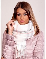 Женский шарф в клетку с бахромой, светло-розовый  цена и информация | Шарф женский | pigu.lt