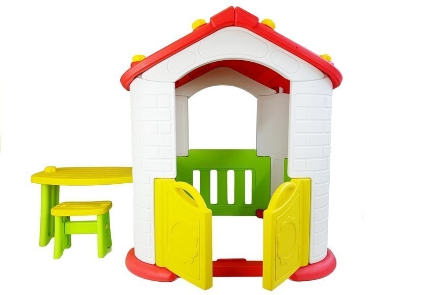 Vaikų žaidimo namelis su staliuku ir kėdėmis kaina ir informacija | Vaikų žaidimų nameliai | pigu.lt