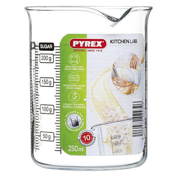 Stiklas Pyrex Kitchen Lab Skaidrus stiklas: Talpa - 0,25 L цена и информация | Taurės, puodeliai, ąsočiai | pigu.lt