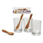 Stiklinių rinkinys Vivalto Šaukštas stiklas Bambukas Stiklas (100 ml) (3 Dalys) kaina ir informacija | Taurės, puodeliai, ąsočiai | pigu.lt