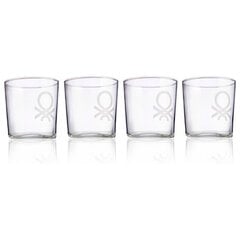 Stiklinių rinkinys Benetton stiklas Stiklas (35 cl) (4 pcs): Spalva - Nero kaina ir informacija | Taurės, puodeliai, ąsočiai | pigu.lt