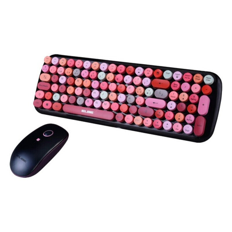 ELBE klaviatūra ir pelė 8435141906256, rožinė цена и информация | Klaviatūros | pigu.lt
