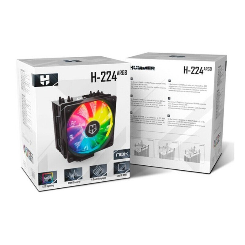 Kvadratinis ventiliatorius Gaming NOX H-224 Ø 12 cm RGB kaina ir informacija | Kompiuterių ventiliatoriai | pigu.lt