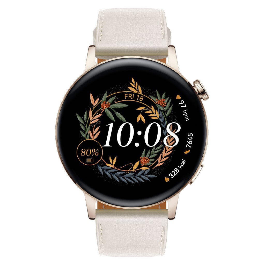 Huawei Watch GT 3 42mm, White Leather 55027150 kaina ir informacija | Išmanieji laikrodžiai (smartwatch) | pigu.lt
