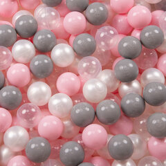 Selonis Круглый детский бассейн с мячиками 90x30см/200 шариков ∅ 6см, сертифицирован в ЕС, розовый:pearl/серый/прозрачный/розовая пудра цена и информация | Игрушки для малышей | pigu.lt