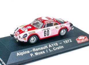 Alpine-Renault A110 – 1972 P. Moss / L. Crelin Atlas 1:43 3575030 цена и информация | Коллекционные модели автомобилей | pigu.lt